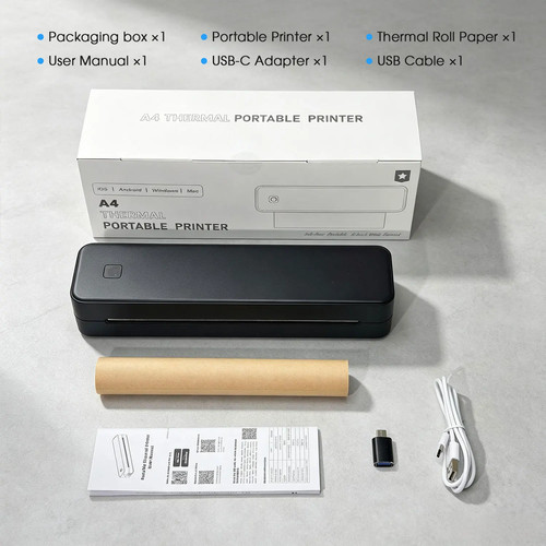 Portable thermal printer - a4,