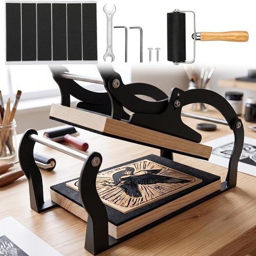 Linocut press machine - linocut,